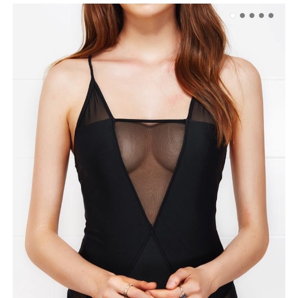 Cupshe Other - NWT Cupshe Black Mesh Panel One Piece Swimsuit L